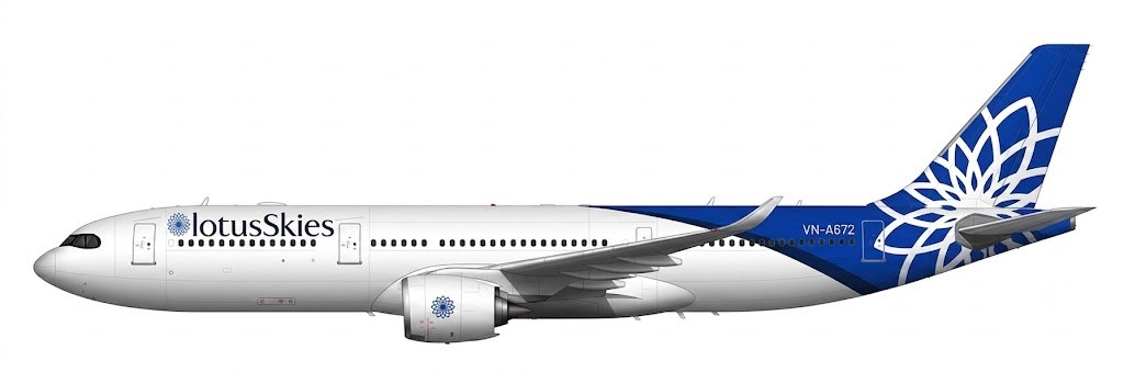 Airbus A330-200 in lotusSkies livery